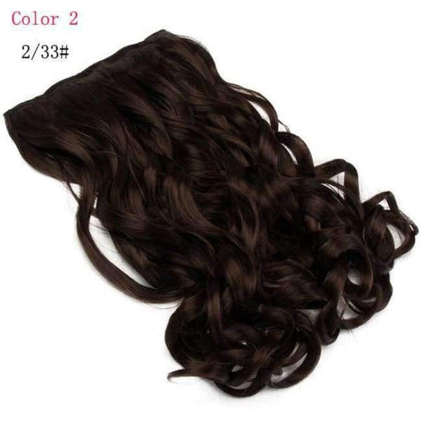 Planet Gates 33J# / 24inches 24'' Clip in Hair Extensions Natural One Pieces 5Clips Heat Resistant Synthetic Hair Wavy Ombre Hairpiece Women Wigs