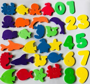 Planet Gates 34pcs  Style 3 Baby Puzzle Bath Toy EVA Alphanumeric Letter Paste Kindergarten Cognitive jigsaw Bathroom Early Education DIY Sticker Kids Toys