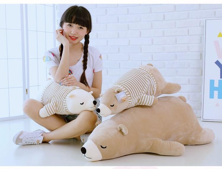 Planet Gates 35-110CM Kawaii Dressed Polar Bear Stuffed Animals Big Size Super Soft Animal Cushion Sleeping Pillow Plush Toy Kid