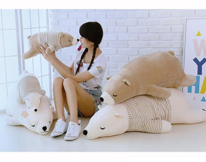 Planet Gates 35-110CM Kawaii Dressed Polar Bear Stuffed Animals Big Size Super Soft Animal Cushion Sleeping Pillow Plush Toy Kid