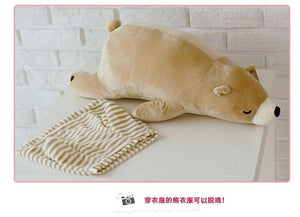 Planet Gates 35-110CM Kawaii Dressed Polar Bear Stuffed Animals Big Size Super Soft Animal Cushion Sleeping Pillow Plush Toy Kid