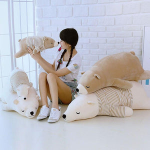 Planet Gates 35-110CM Kawaii Dressed Polar Bear Stuffed Animals Big Size Super Soft Animal Cushion Sleeping Pillow Plush Toy Kid