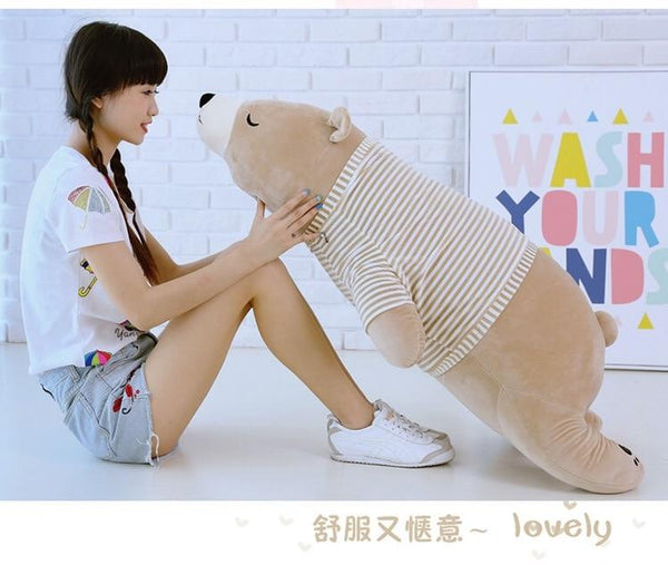 Planet Gates 35-110CM Kawaii Dressed Polar Bear Stuffed Animals Big Size Super Soft Animal Cushion Sleeping Pillow Plush Toy Kid