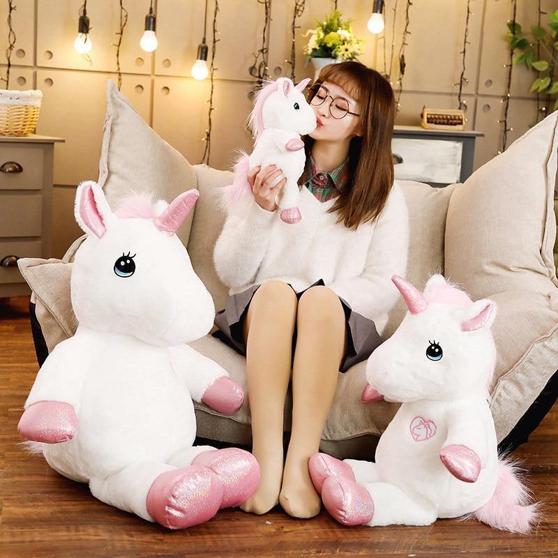 35-150CM New Style Soft Cute Hug Unicorn Plush Toy Stuffed Animal Unicorn Doll Pillow Cushion Decoration Ornament Sofa Cushion G