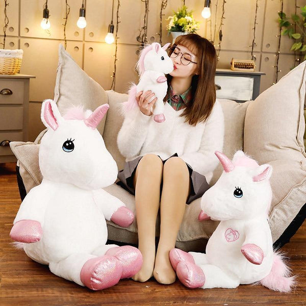 35-150CM New Style Soft Cute Hug Unicorn Plush Toy Stuffed Animal Unicorn Doll Pillow Cushion Decoration Ornament Sofa Cushion G