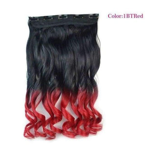 Planet Gates #35 / 22inches Synthetic Heat Resistant 22" Ombre Wigs Chocolate Brown to Blonde Women Wavy Hair One Piece Clip in Hair Extensions