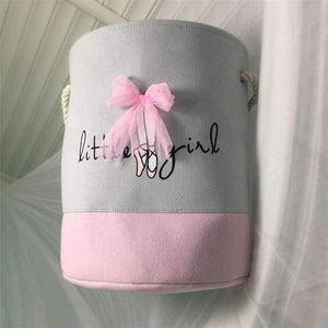 Planet Gates 35*40cm Pink Laundry Basket for Dirty Clothes Cotton Ballet Girl Bow Print Toys Organizer Home Storage & Organization