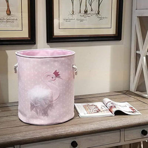 Planet Gates 35*40cm Sundries Storage Barrels High Capacity Pink Swan Cat Foldable Toy Storage Box Home Organizer Dirty Laundry Basket Canvas