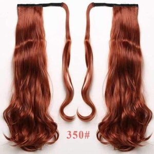 Planet Gates #350 / 22inches / China 22" Long Wave Clip In Hair Tail False Hair Ponytail Hairpiece With Hairpins Synthetic Wig Pony Tail Hair Extensions