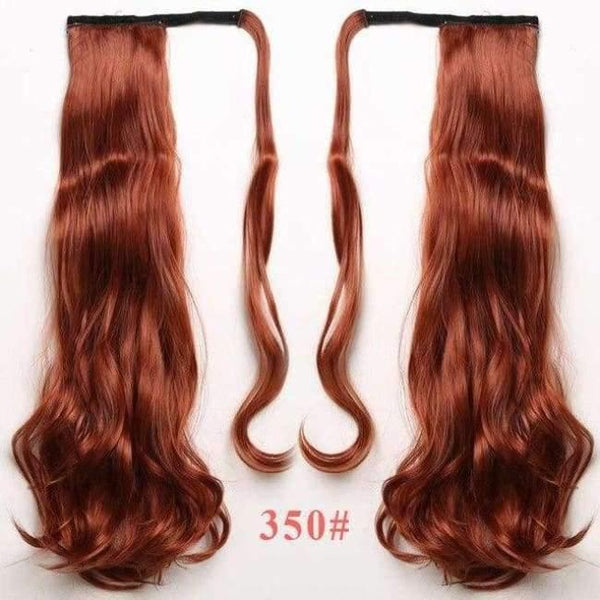 Planet Gates #350 / 22inches / China 22" Long Wave Clip In Hair Tail False Hair Ponytail Hairpiece With Hairpins Synthetic Wig Pony Tail Hair Extensions