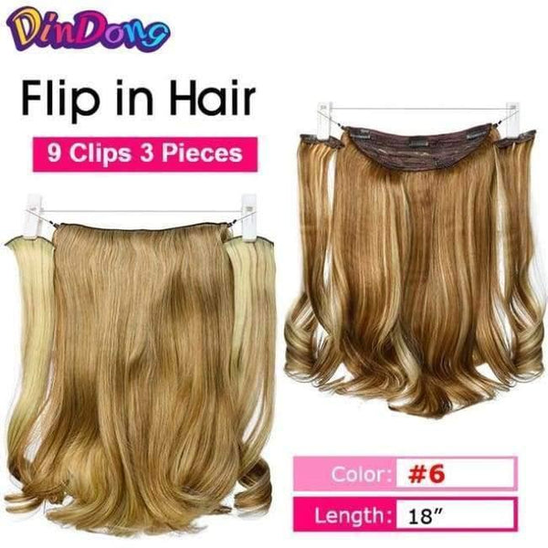 Planet Gates #350 / 24inches Synthetic Fish Line Hair Wavy Clip in Hair Extensions 3/4 Half Wig 3 Styles Available Premium Heat Resistant Hair