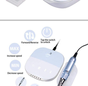 Planet Gates 35000RPM Nail Art Drill Gel Electric Nail Drill 35W Nail Polisher with Set Nail Drill Bits Manicure Machie Nail Salon Tools