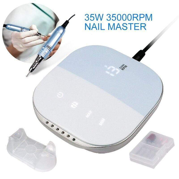 Planet Gates 35000RPM Nail Art Drill Gel Electric Nail Drill 35W Nail Polisher with Set Nail Drill Bits Manicure Machie Nail Salon Tools