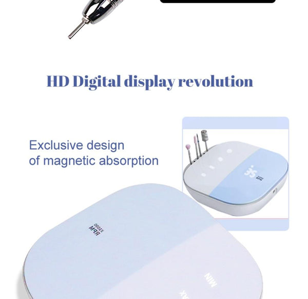 Planet Gates 35000RPM Nail Art Drill Gel Electric Nail Drill 35W Nail Polisher with Set Nail Drill Bits Manicure Machie Nail Salon Tools