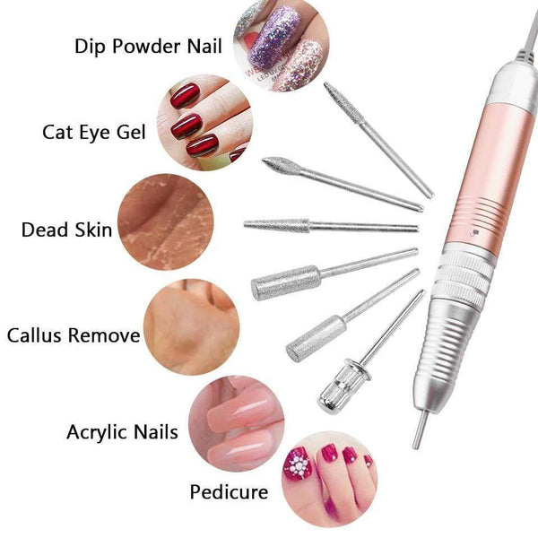 Planet Gates 35000RPM Portable Rechargeable Electric Nail Drill Machine File Pedicure Equipment Manicure Kit Nail Gel Art Polishing Tools