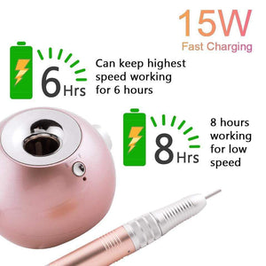 Planet Gates 35000RPM Portable Rechargeable Electric Nail Drill Machine File Pedicure Equipment Manicure Kit Nail Gel Art Polishing Tools