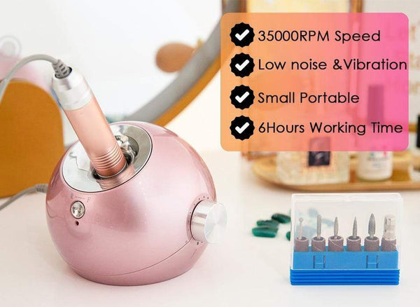 Planet Gates 35000RPM Portable Rechargeable Electric Nail Drill Machine File Pedicure Equipment Manicure Kit Nail Gel Art Polishing Tools