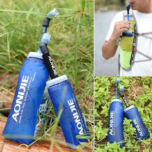 Planet Gates 350ml Foldable TPU Outdoor Soft Flask Water Bag Sport Camping Hike Running Water Hydration Bottle Mouth Kettle 350ml 600ml