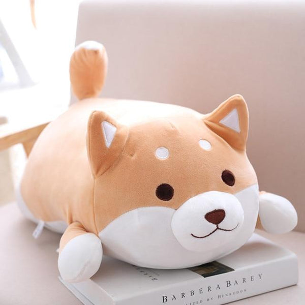 Planet Gates 35cm / brown open eyes Cute Corgi Dog doll pillow Shiba Inu plush toy  holding sleeping doll Stuffed animal pillow gift for baby 35cm