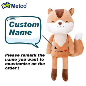 Planet Gates 35cm / Squirrel and Name 35cm Metoo Cartoon Stuffed Animals Plush Toys Fox Raccoon Giraffe Squirrel Koala Dolls For Kids Girls Birthday Christmas Gifts