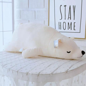 Planet Gates 35cm / white bear 35-110CM Kawaii Dressed Polar Bear Stuffed Animals Big Size Super Soft Animal Cushion Sleeping Pillow Plush Toy Kid
