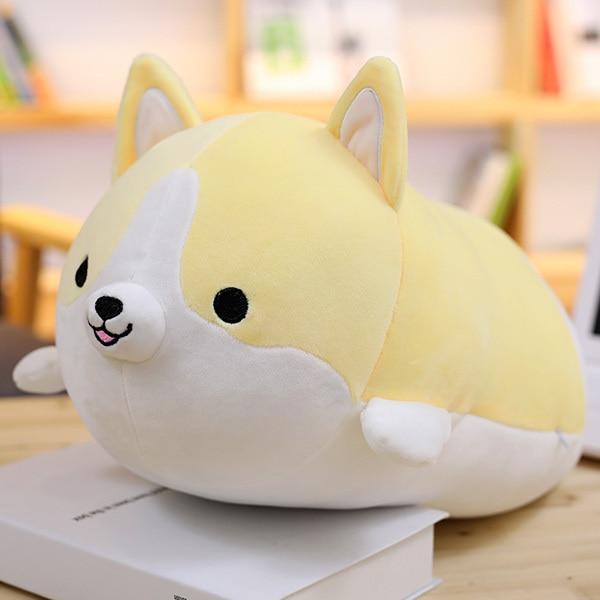 Planet Gates 35cm / yellow Cute Corgi Dog doll pillow Shiba Inu plush toy  holding sleeping doll Stuffed animal pillow gift for baby 35cm