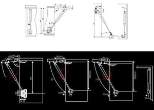 Planet Gates 35KG/350N Bed Hydraulic Hinge Force Lift Support Furniture Gas Spring Cabinet Door Kitchen Cupboard Hinges For Hardware