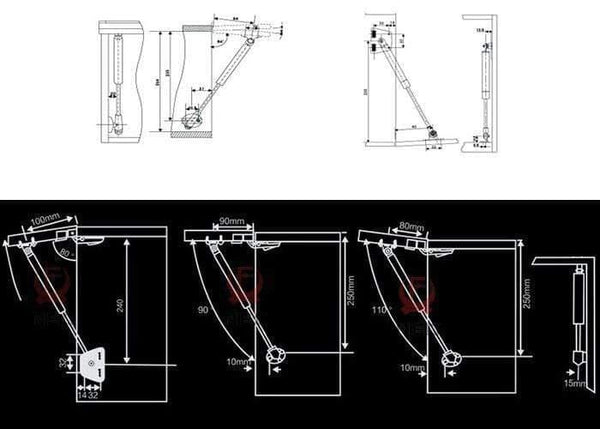 Planet Gates 35KG/350N Bed Hydraulic Hinge Force Lift Support Furniture Gas Spring Cabinet Door Kitchen Cupboard Hinges For Hardware