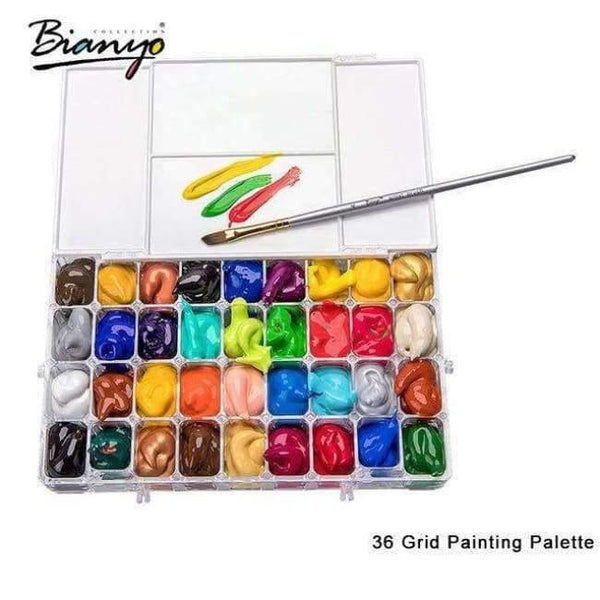 Planet Gates 36 Colors 24 Gride Moisturizing Watercolor Painting Palette Professional Non-toxic Plastic Palette Painting Art Stationery Supplies