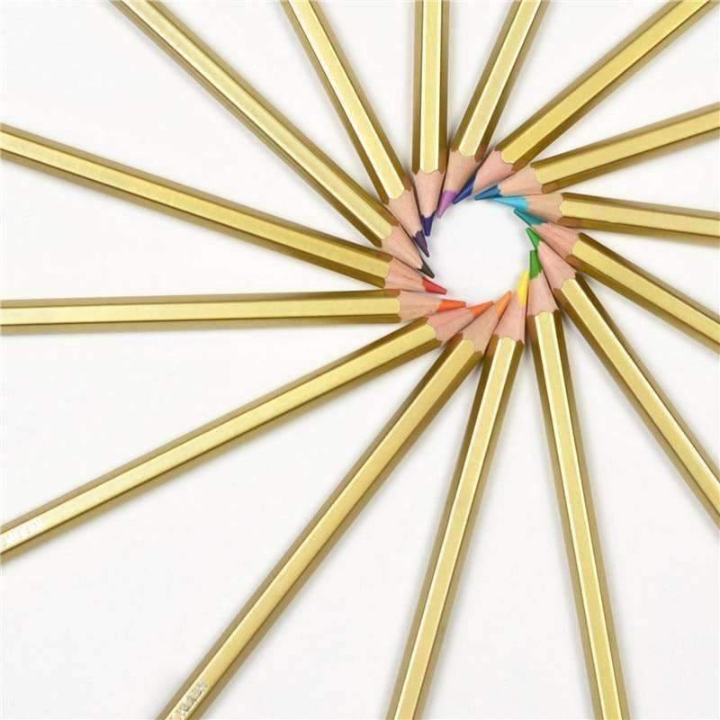 Planet Gates 36 Piece/Lot Watercolor Pencil Painting Set Oil Color Lead Box Water-soluble Non-toxic Oil Pencil Writing Pen Art Supplies