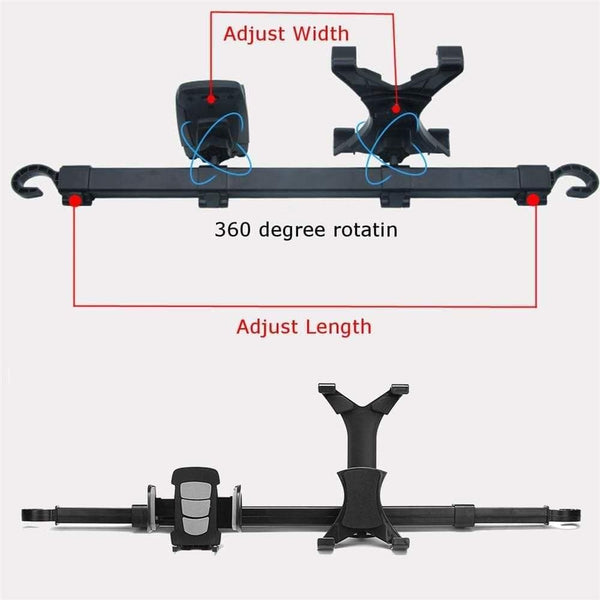 Planet Gates 360 Degree Rotating Bracket Car Back Seat Headrest Mount Holder Tablet Pad Smart Phone Extendable Storage Stands Car Game Rack