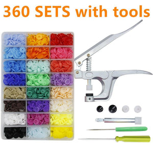 Planet Gates 360 with tools U Shape Fastener Snap Pliers & 360 Sets T5 Snap Poppers Plastic Buttons Kit Snaps Cloth Buttons DIY Sewing And Crafting Tool