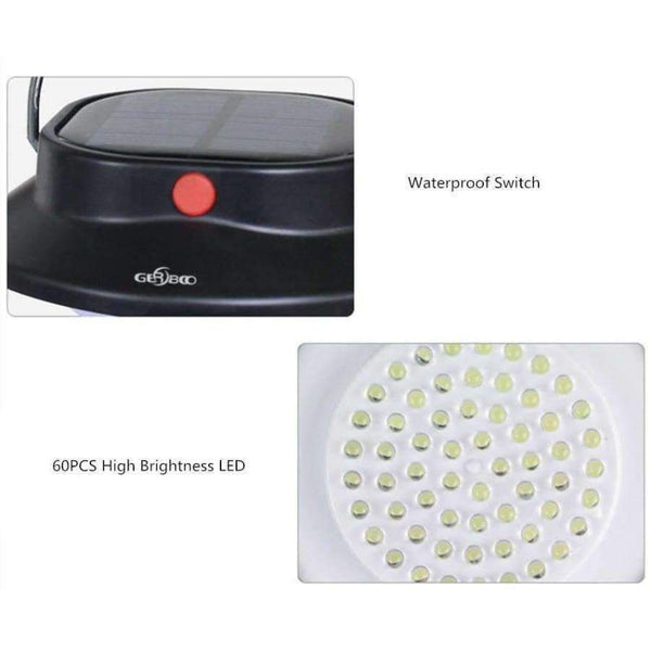 Planet Gates 360LM 60 LED Solar Bulb Lamp Solar Powered Camping Light Portable Outdoor Solar Energy Charged Tent Fashing Lamp Light