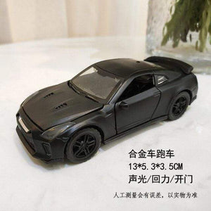 Planet Gates 3611B-Black Alloy Pull Back Car 1:39 Simulation Sports Car Door Open Sound and Light Car Model