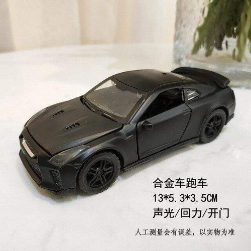 Planet Gates 3611B-Black Alloy Pull Back Car 1:39 Simulation Sports Car Door Open Sound and Light Car Model