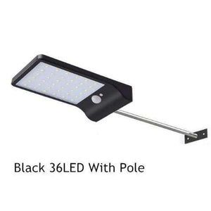 Planet Gates 36B with pole LED Solar Light 36LED 48LED PIR Motion Sensor Powered Street Lamps Garden Outdoor Energy Lighting Waterproof IP65 Wall Lights