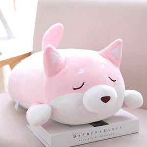 Planet Gates 36cm / pink close eyes 36/55 Cute Fat Shiba Inu Dog Plush Toy Stuffed Soft Kawaii Animal Cartoon Pillow Lovely Gift for Kids Baby Children Good Quality