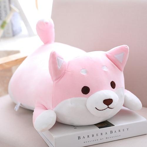 Planet Gates 36cm / pink open eyes 36/55 Cute Fat Shiba Inu Dog Plush Toy Stuffed Soft Kawaii Animal Cartoon Pillow Lovely Gift for Kids Baby Children Good Quality