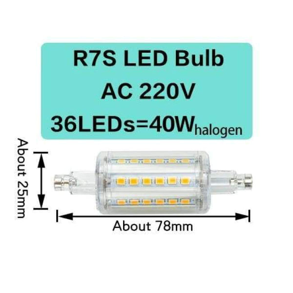 Planet Gates 36LED 4W 78MM / Yes / Cold White R7S J78 J118 Led Bulb Corn Lamp Dimmable 78mm 118mm 135mm 189mm Replace Halogen 150W 500W Floodlight Spot Light AC 220V 110V
