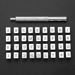 Planet Gates 36Pcs Alphabet Letter Leather Stamper Set 3mm/6mm Steel Punch Metal Leather Punching Tools for DIY Leather Craft Tools
