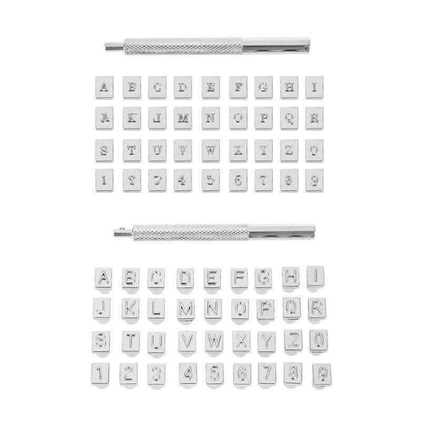Planet Gates 36Pcs Alphabet Letter Leather Stamper Set 3mm/6mm Steel Punch Metal Leather Punching Tools for DIY Leather Craft Tools