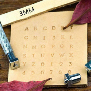 Planet Gates 36Pcs Alphabet Letter Leather Stamper Set 3mm/6mm Steel Punch Metal Leather Punching Tools for DIY Leather Craft Tools