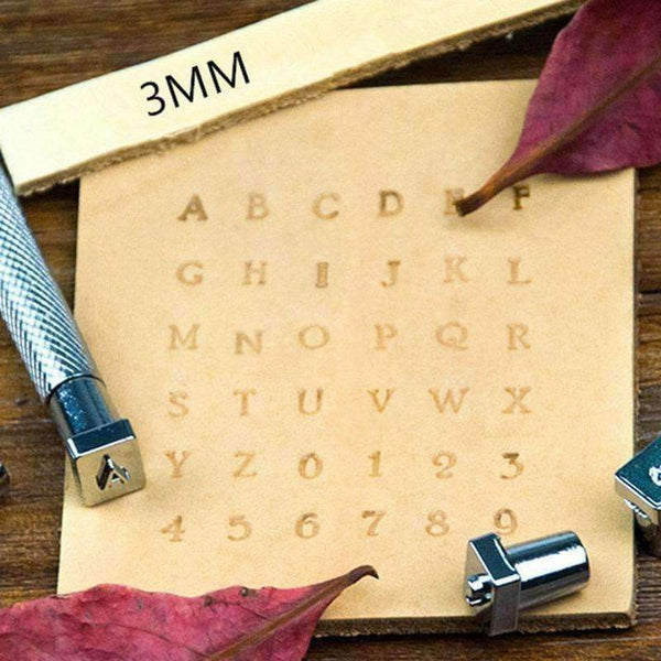 Planet Gates 36Pcs Alphabet Letter Leather Stamper Set 3mm/6mm Steel Punch Metal Leather Punching Tools for DIY Leather Craft Tools