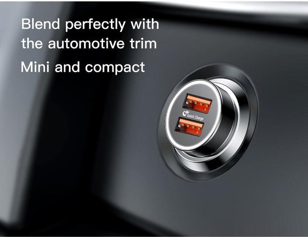 Planet Gates 36W Dual USB Quick Charge QC 3.0 Car Charger For iPhone USB Type-C PD Fast Charger Mobile Phone Quick Charger Car-Charger