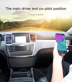 Planet Gates 36W Dual USB Quick Charge QC 3.0 Car Charger For iPhone USB Type-C PD Fast Charger Mobile Phone Quick Charger Car-Charger