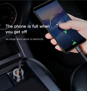 Planet Gates 36W Dual USB Quick Charge QC 3.0 Car Charger For iPhone USB Type-C PD Fast Charger Mobile Phone Quick Charger Car-Charger
