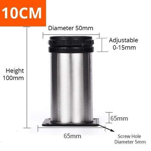 Planet Gates 370803 Height 100mm Stainless Steel Furniture Leg Adjustable Table Feet Replacement Cabinet Sofa Metal Foot With Screws Furniture Hardware