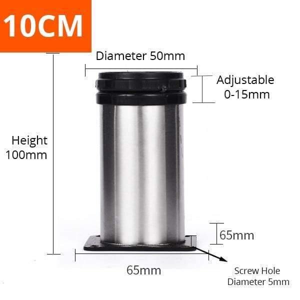 Planet Gates 370803 Height 100mm Stainless Steel Furniture Leg Adjustable Table Feet Replacement Cabinet Sofa Metal Foot With Screws Furniture Hardware
