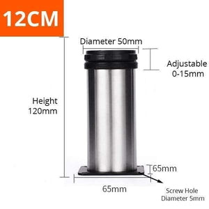 Planet Gates 370803 Height 120mm Stainless Steel Furniture Leg Adjustable Table Feet Replacement Cabinet Sofa Metal Foot With Screws Furniture Hardware