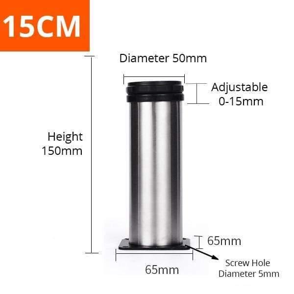 Planet Gates 370803 Height 150mm Stainless Steel Furniture Leg Adjustable Table Feet Replacement Cabinet Sofa Metal Foot With Screws Furniture Hardware